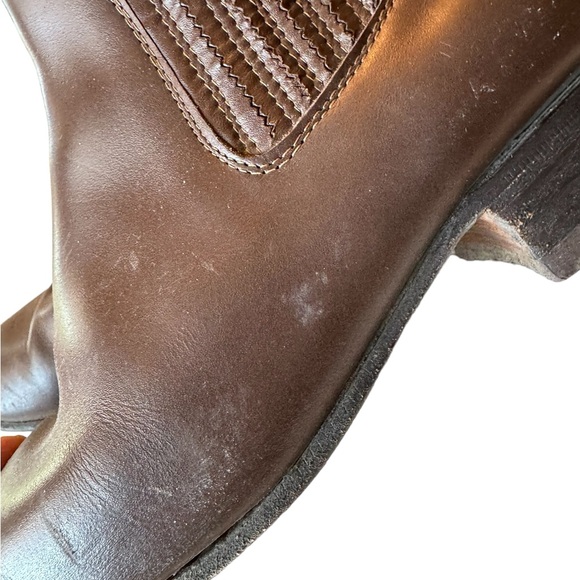 Vintage Red Diamond Brown Slip On 70s Retro Men’s 7.5 Boots Rare - Picture 9 of 11